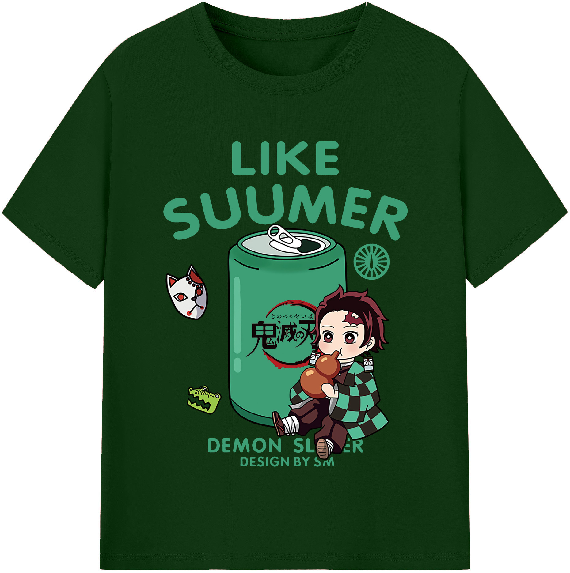 （画像用） 鬼滅の刃 竈門 炭治郎／かまど たんじろう Kamado Tanjirou 綿100％半袖Tシャツ（フロントプリント）
